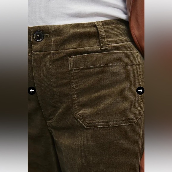 NWT Maeve The Colette cropped Wide-Leg pants in Olive Corduroy Edition Sz 29 - Picture 2 of 12